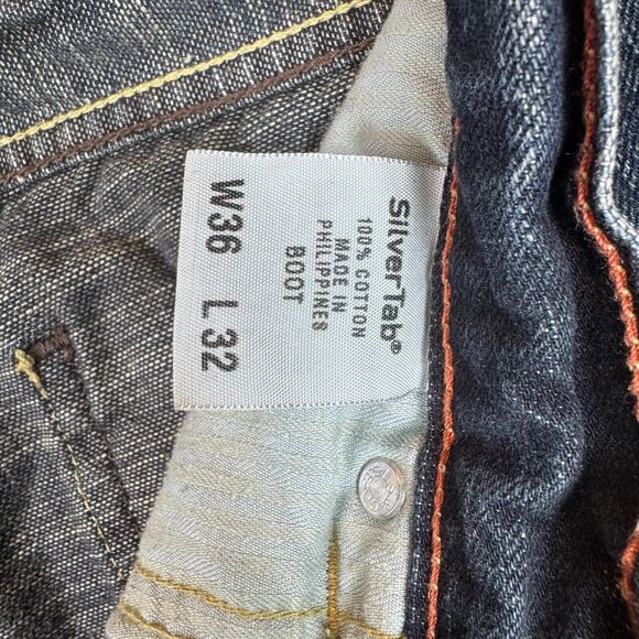 VTG Levi's SilverTab Jeans Mens 36x32 (36x30) Boot Wide Leg Denim Pants Y2K - Picture 12 of 15